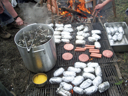 Oysters steaming with Potatoes